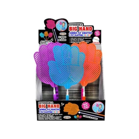 Hot House Designs 30 in. Extendable Big Hand Fly Swatter, Assorted Color HO3297853